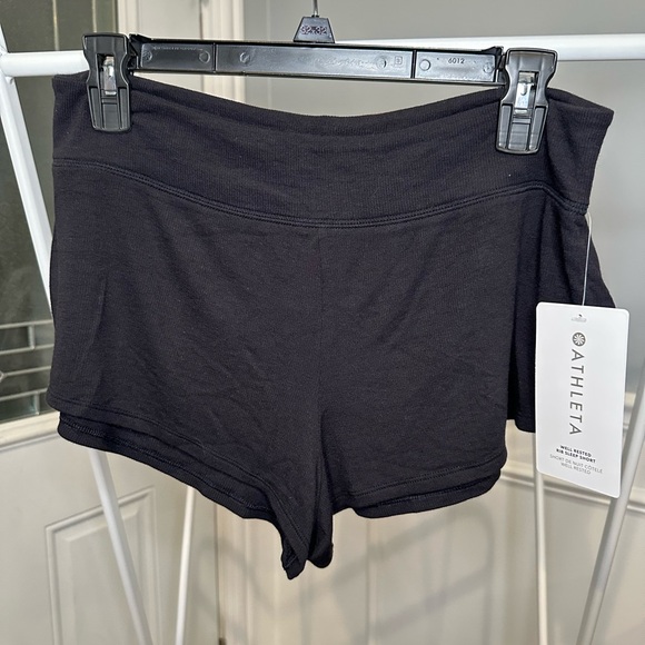 NWT Athleta Well Rested Rib Sleep Short - Black - Picture 1 of 5